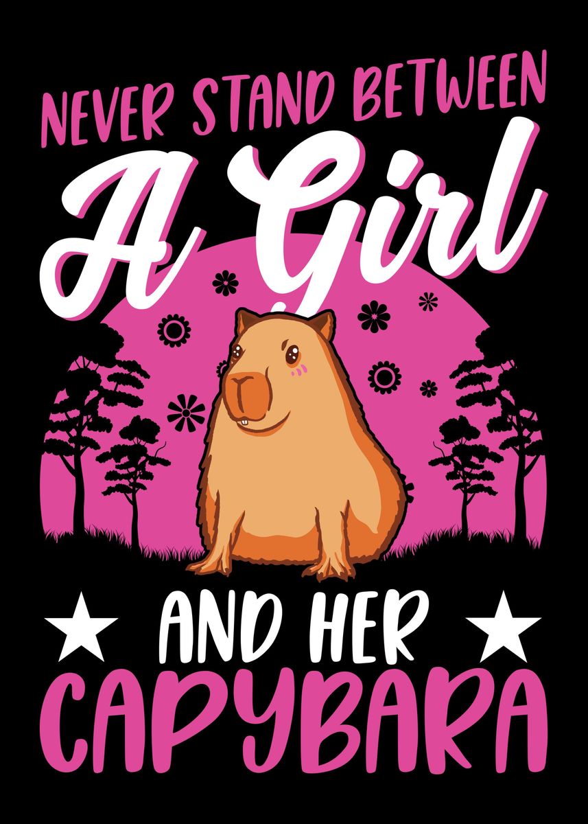 'Capybara Girl' Poster, picture, metal print, paint by FavoritePlates ...