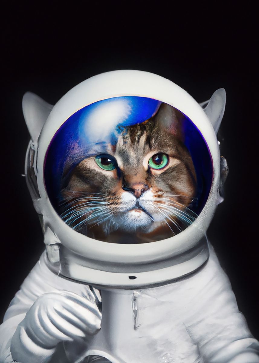 'astro cat' Poster by andy wyton | Displate