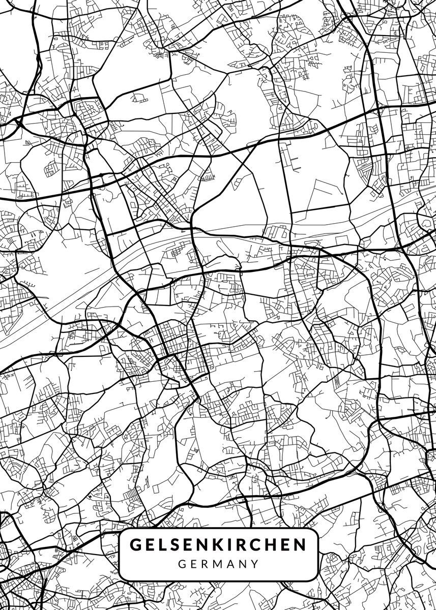 'Gelsenkirchen White Maps ' Poster by Raka Halilintar Displate