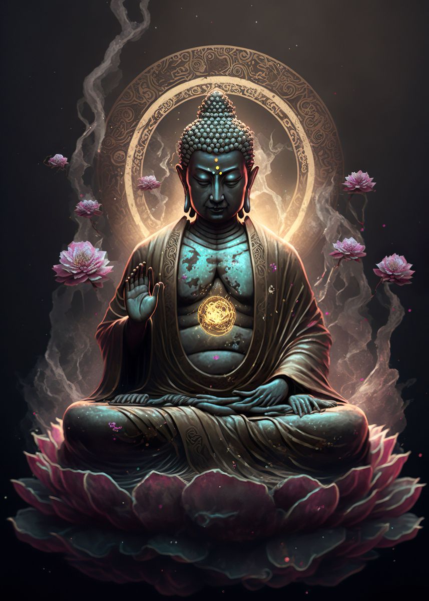 'Buddha v3' Poster, picture, metal print, paint by TESSERACT 07 | Displate