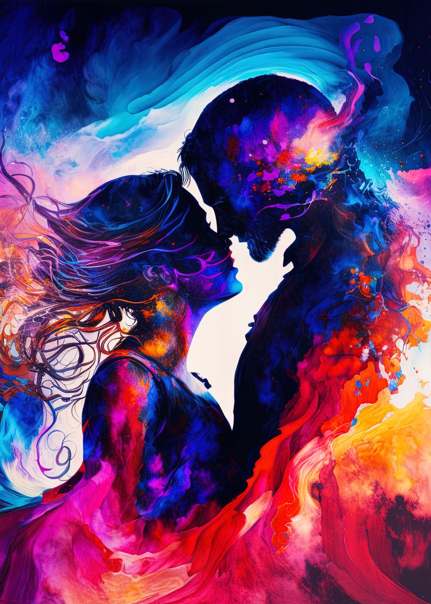 Twin Flame Couple In Love' Poster by Morphic Prints | Displate