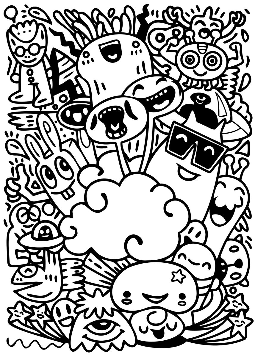 'Funny Kawaii Pop Art' Poster, picture, metal print, paint by Drews ...