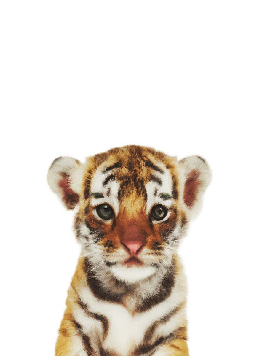 'Baby Animal Tiger Cub' Poster, picture, metal print, paint by Neo ...