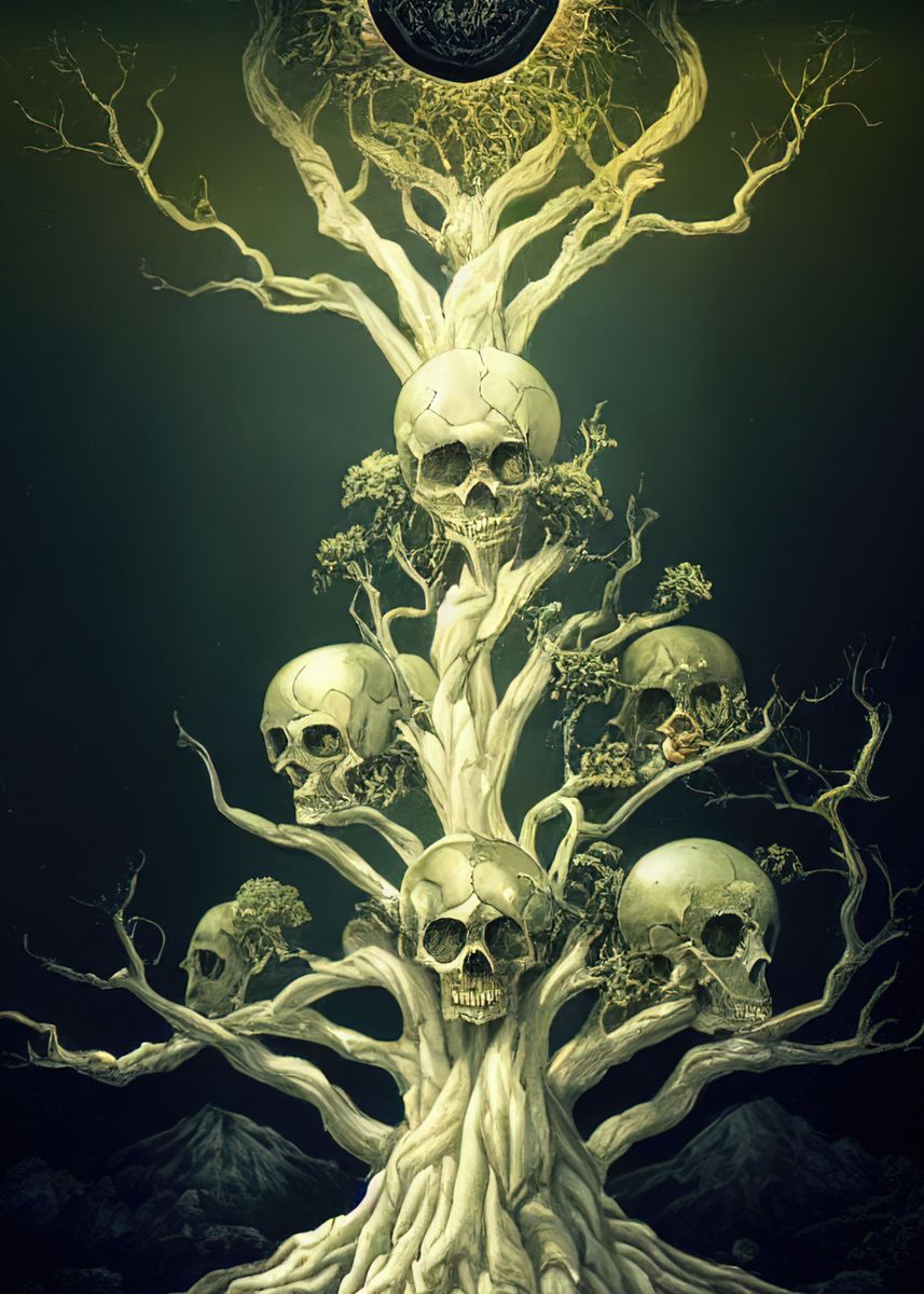 'Tree of life and death' Poster, picture, metal print, paint by Mezma ...