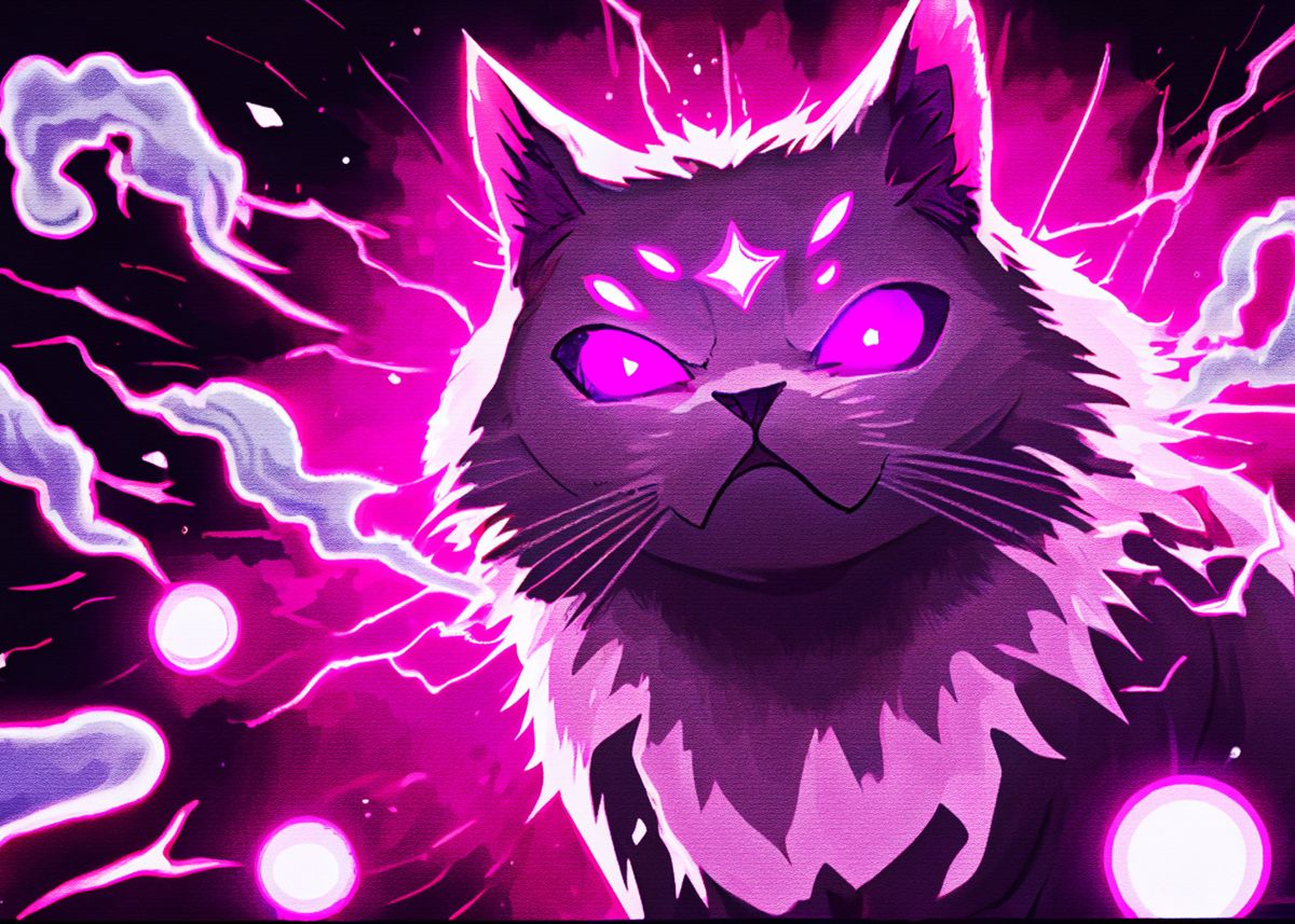 'Pink cat god' Poster by Muh Asdar Displate