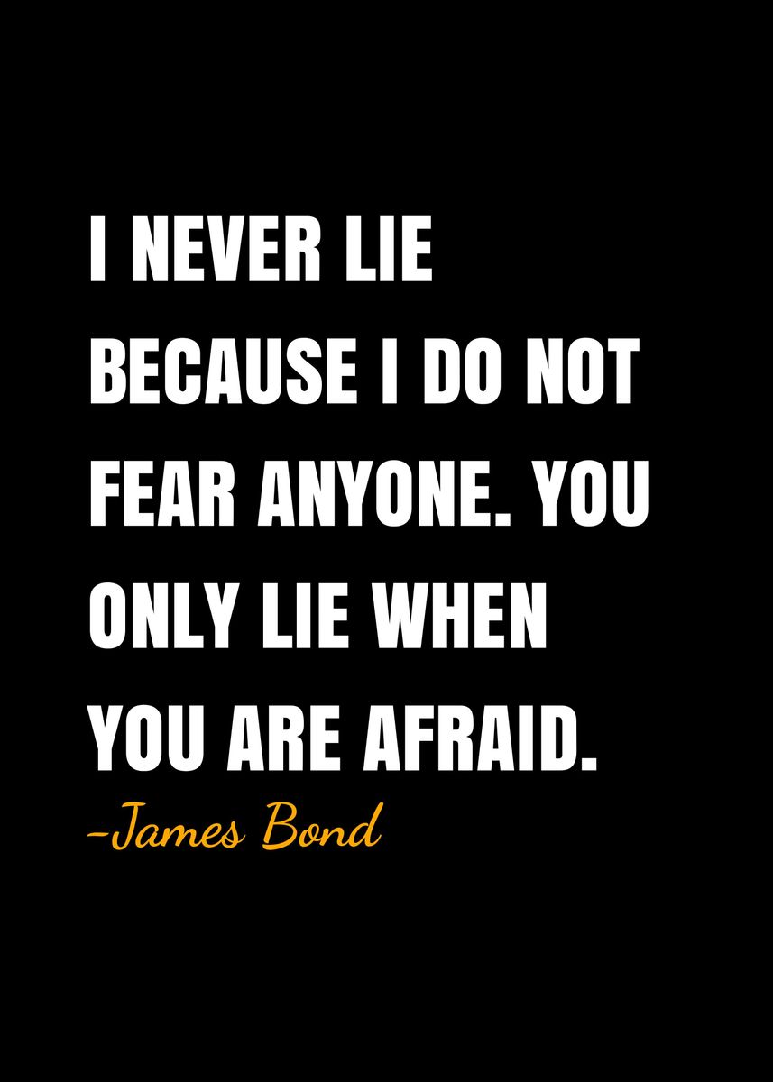 'James Bond quote ' Poster, picture, metal print, paint by DIMS | Displate