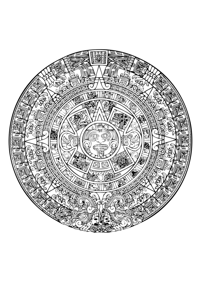 'aztec Calendar' Poster, Picture, Metal Print, Paint By Markondark 