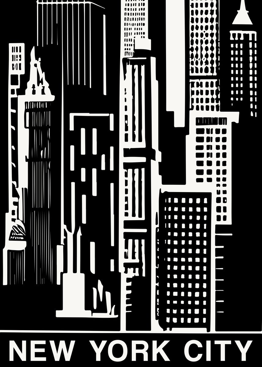 'NYC Architecture Poster' Poster by BluePinkPanther | Displate