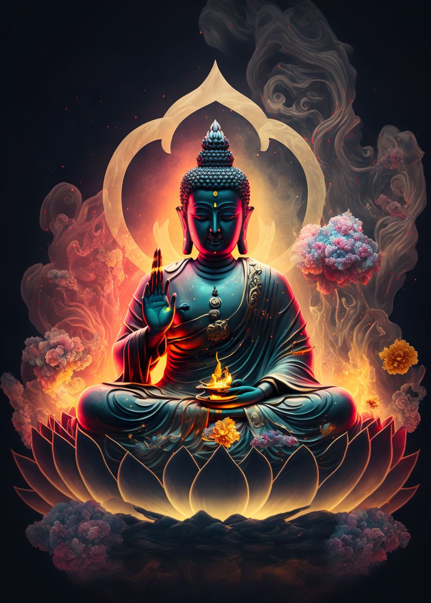 'Buddha v12' Poster, picture, metal print, paint by TESSERACT 07 | Displate