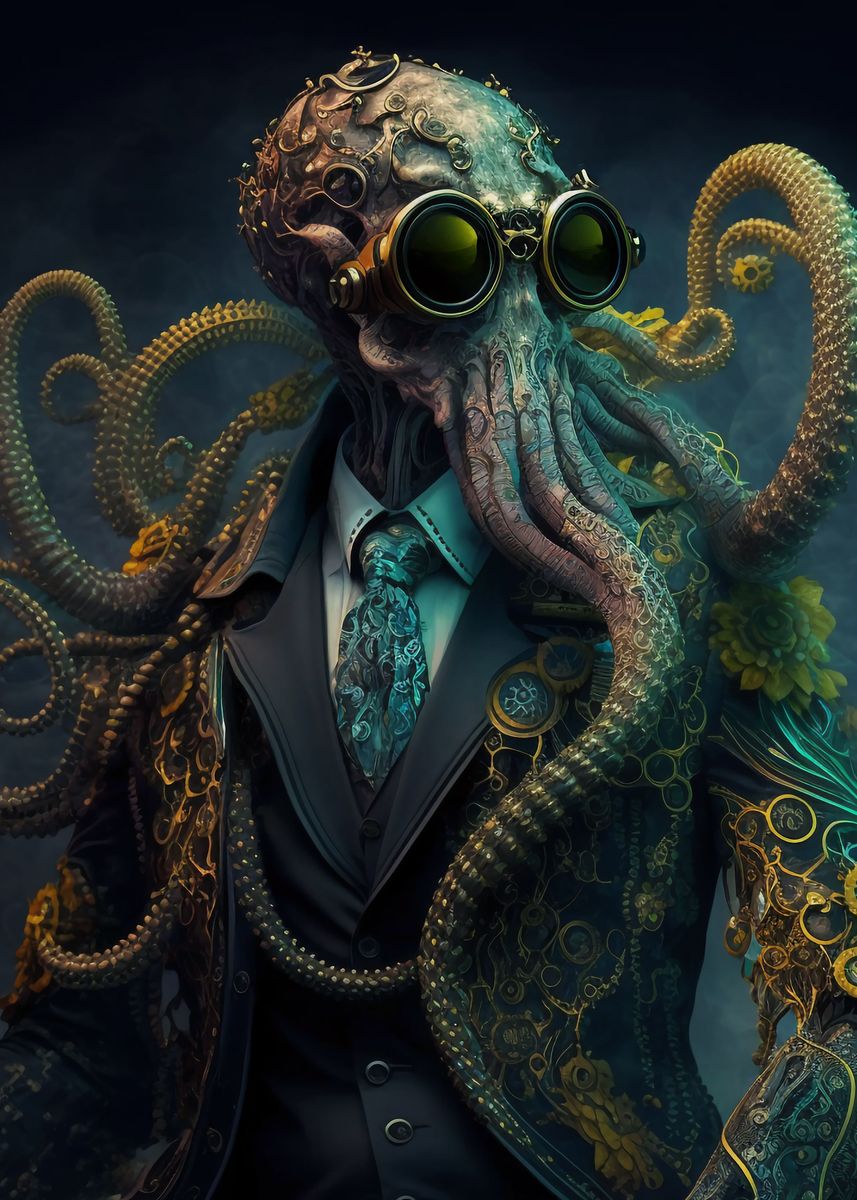 'octopus' Poster, Picture, Metal Print, Paint By Oleksandr Kovalov 