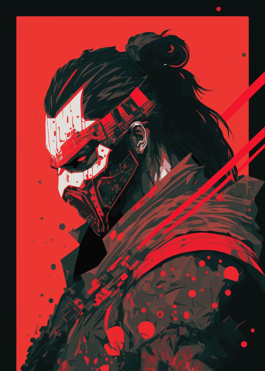 'Sinister Cyber Samurai' Poster By NikoB | Displate