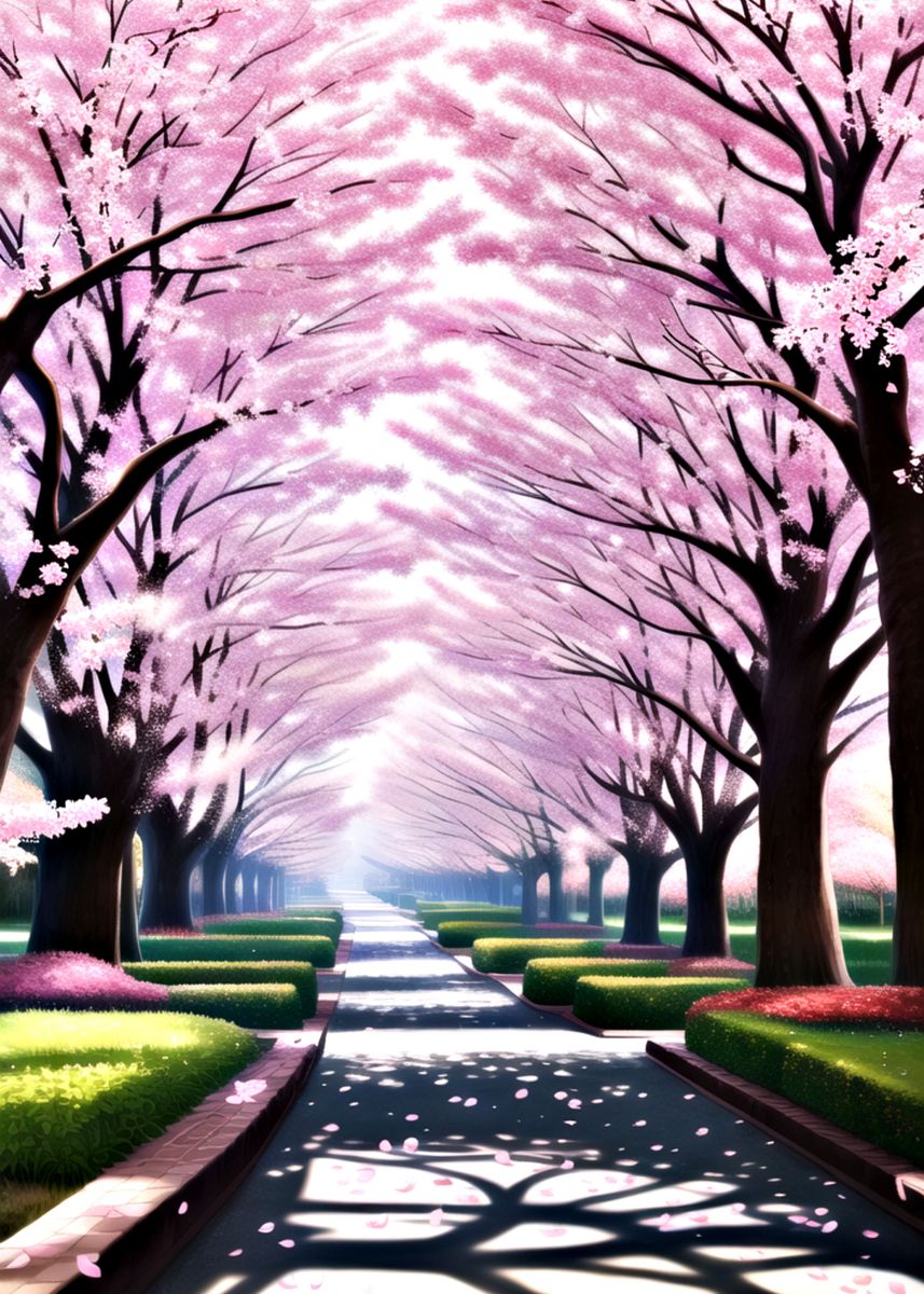 'Sakura Trees Blossom' Poster, picture, metal print, paint by Ben ...