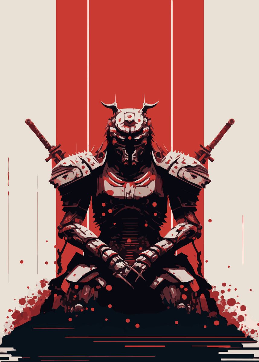 'Resting Cyber Samurai' Poster By NikoB | Displate