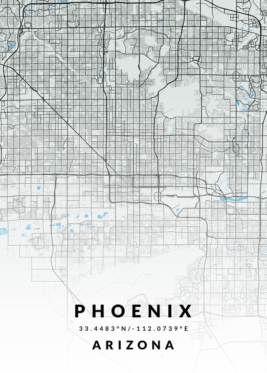 'Phoenix City Map' Poster, picture, metal print, paint by NoLapan ...