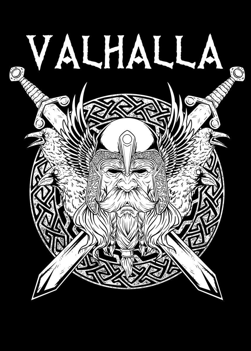 'Valhalla Viking Norse ' Poster, picture, metal print, paint by biNutz ...
