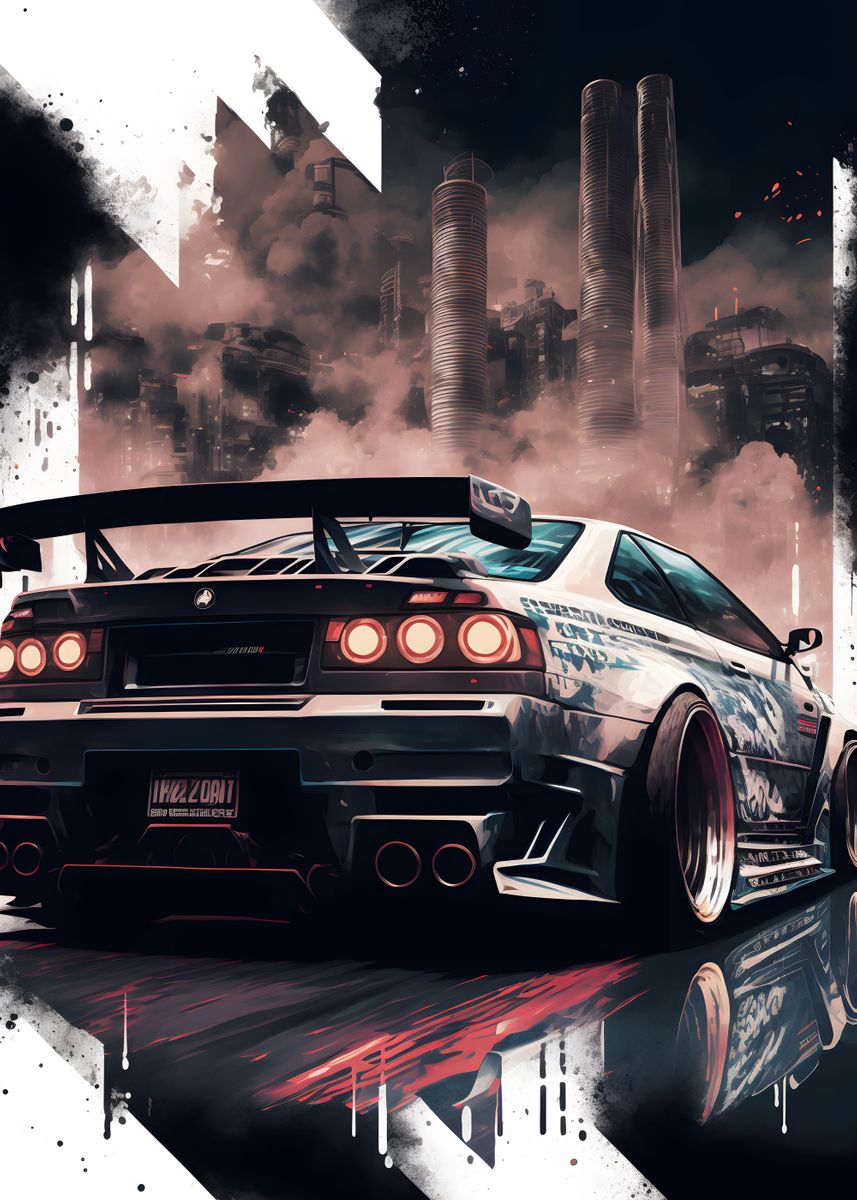 'Nissan Skyline JDM' Poster, picture, metal print, paint by ART JOY ...