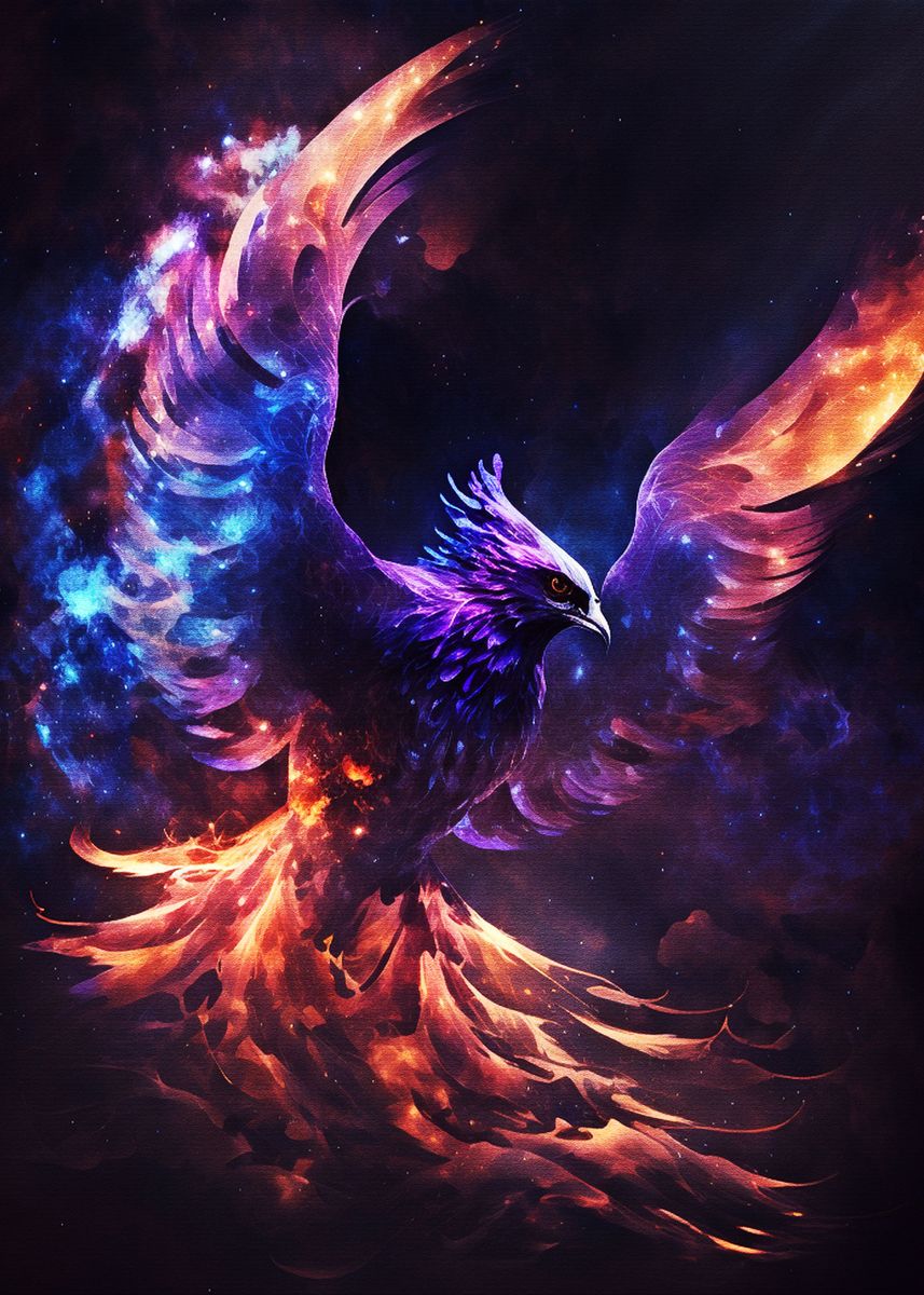 'mystical Phoenix' Poster, Picture, Metal Print, Paint By Muh Asdar 