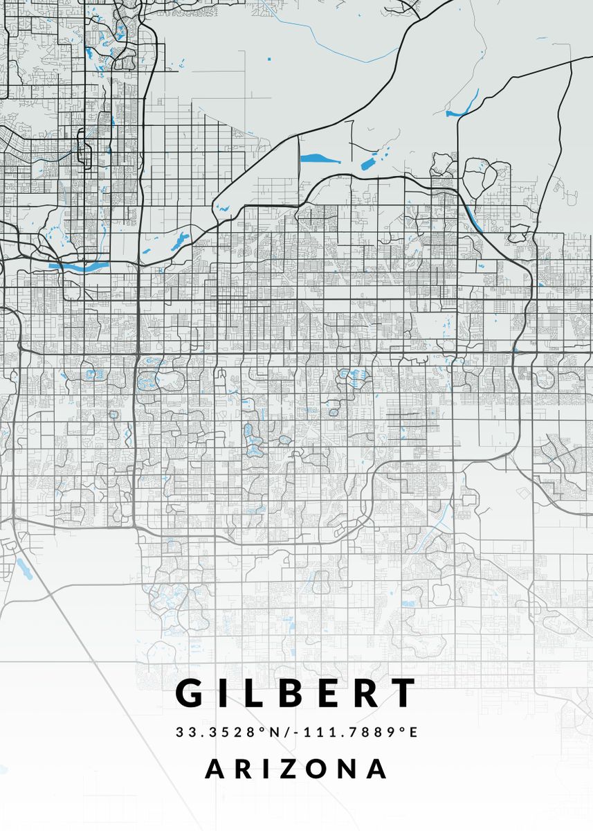 'Gilbert City Map' Poster by NoLapan Displate