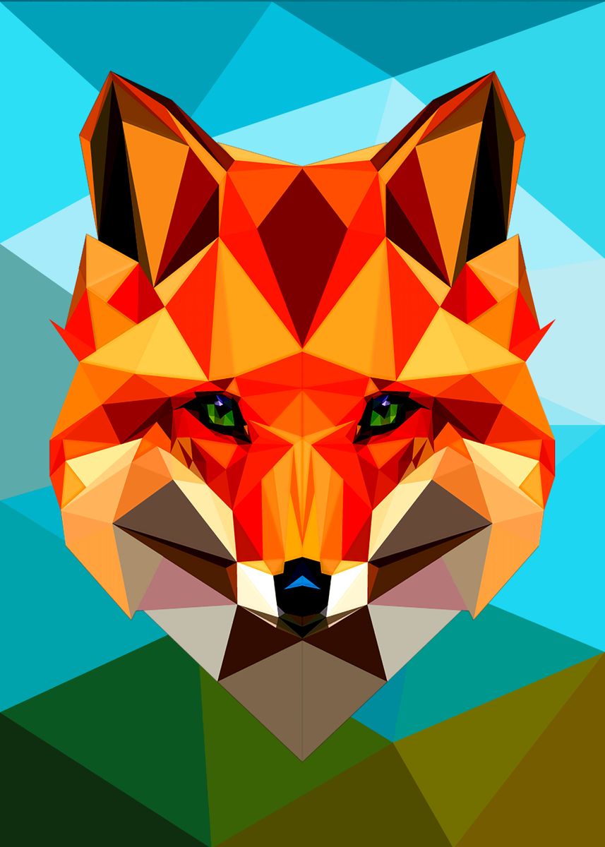 'Fox' Poster, picture, metal print, paint by toan nguyen | Displate