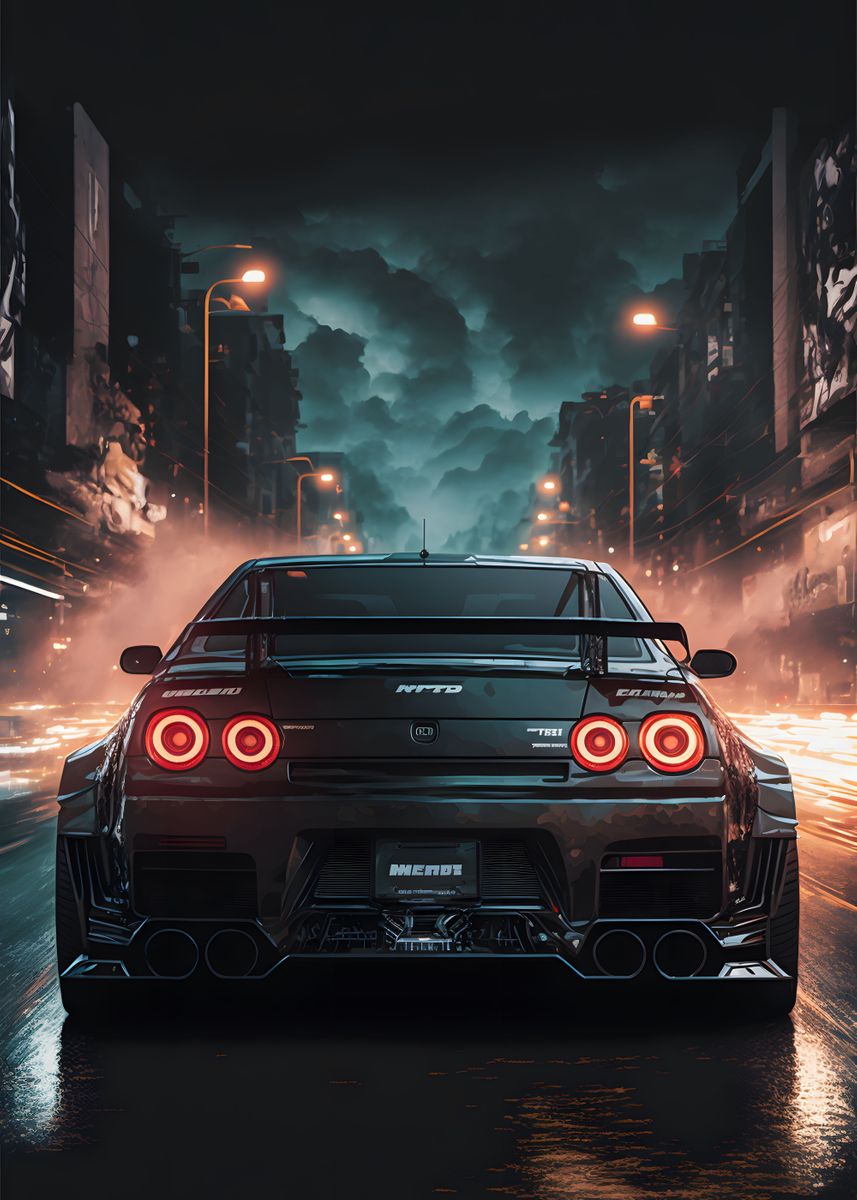 'Nissan Skyline JDM' Poster, picture, metal print, paint by ART JOY ...