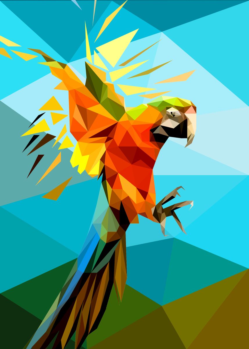 'Parrot' Poster, picture, metal print, paint by toan nguyen | Displate