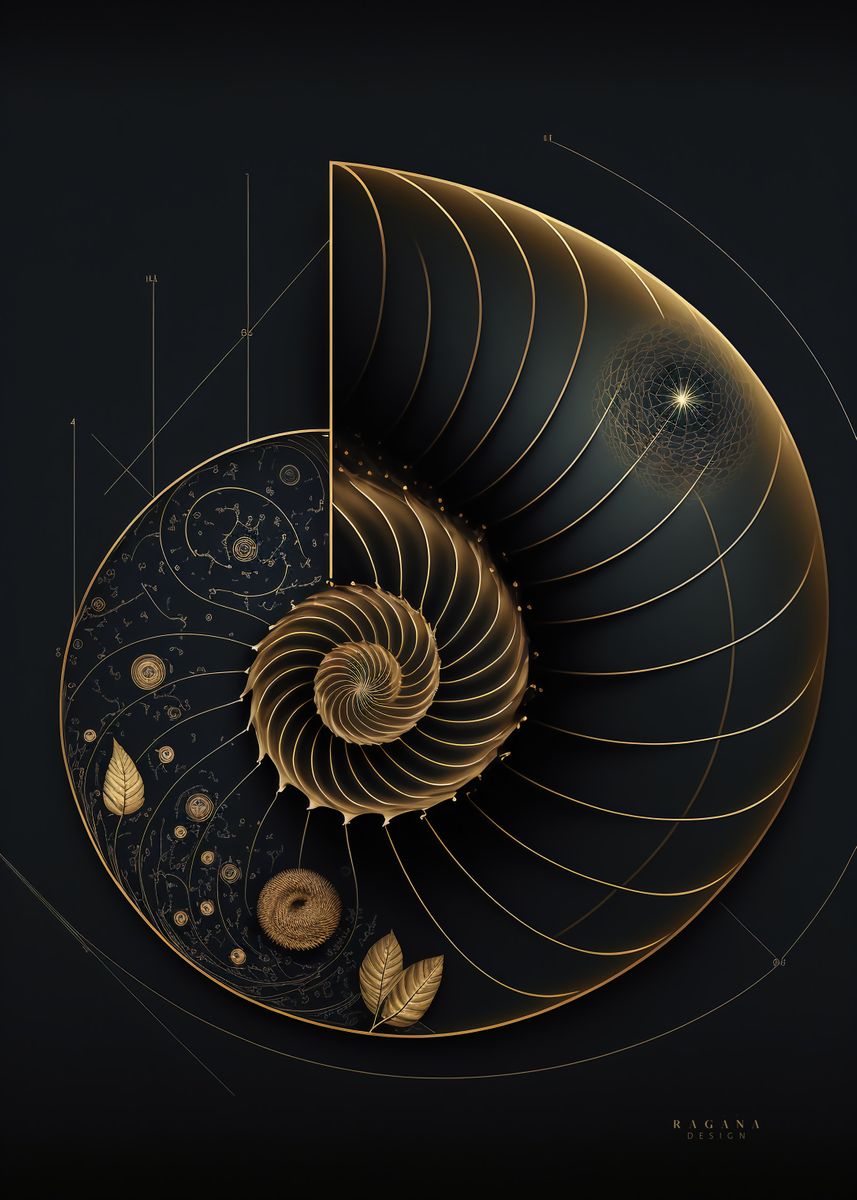 'Fibonacci Golden Ratio ' Poster by RAGANA Design | Displate