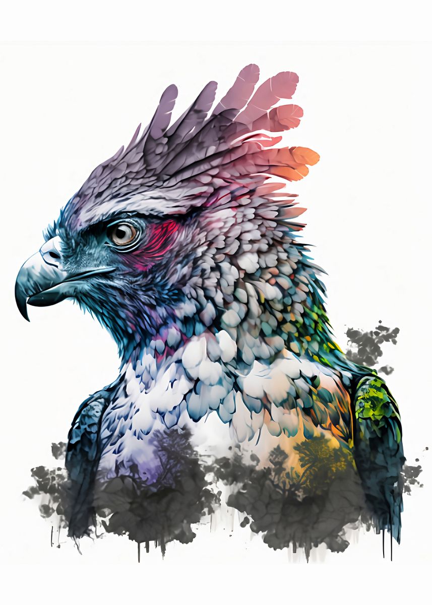 Harpy Eagle' Poster, picture, metal print, paint by Wolf Design Studios