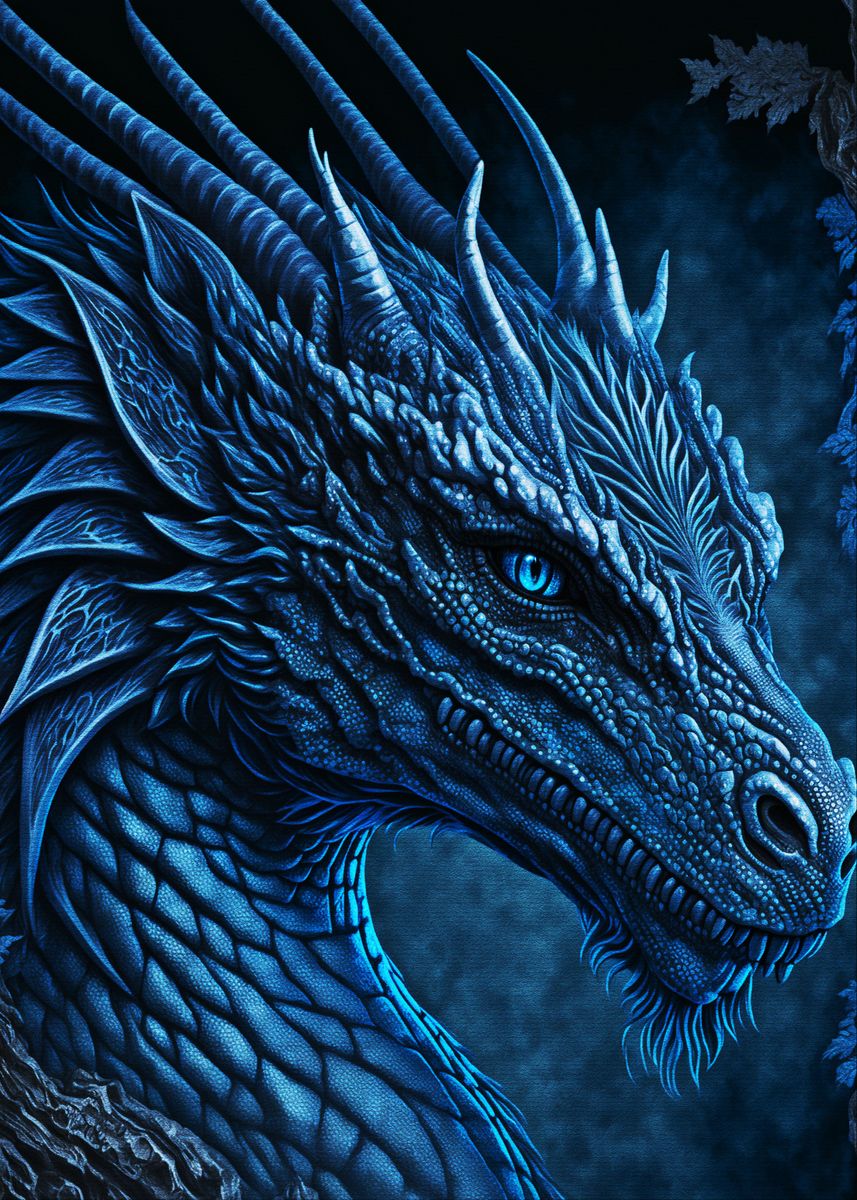 'Blue Dragon' Poster, picture, metal print, paint by Muh Asdar | Displate