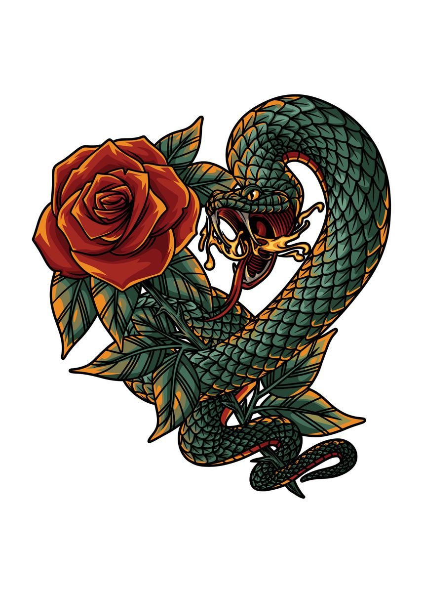 'Viper and Red Roses ' Poster by hendra pratama | Displate