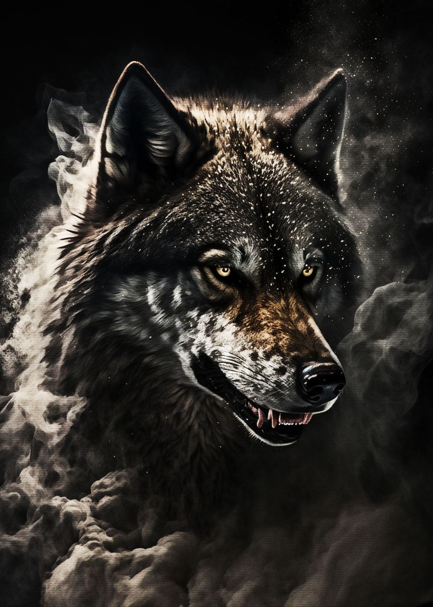 'Paint the Smoke Wolf' Poster, picture, metal print, paint by Muh Asdar ...