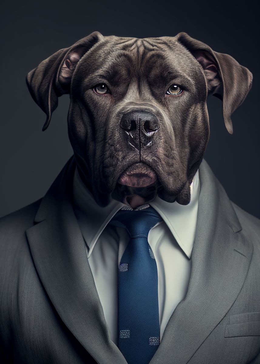 'Cane Corso Suit' Poster, picture, metal print, paint by DecoyDesign