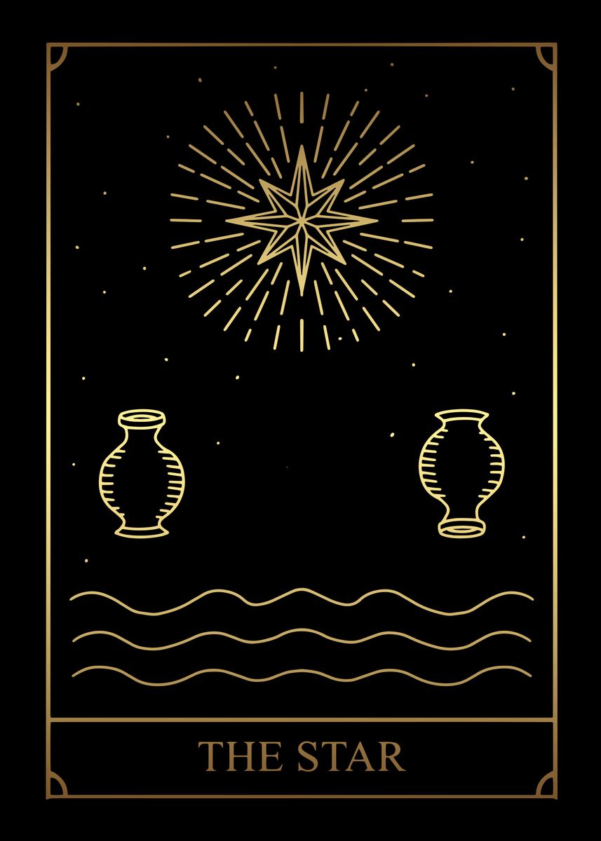 Displate The Star Tarot Card - Édition Limitée 39/700, Poster Métal Vintage