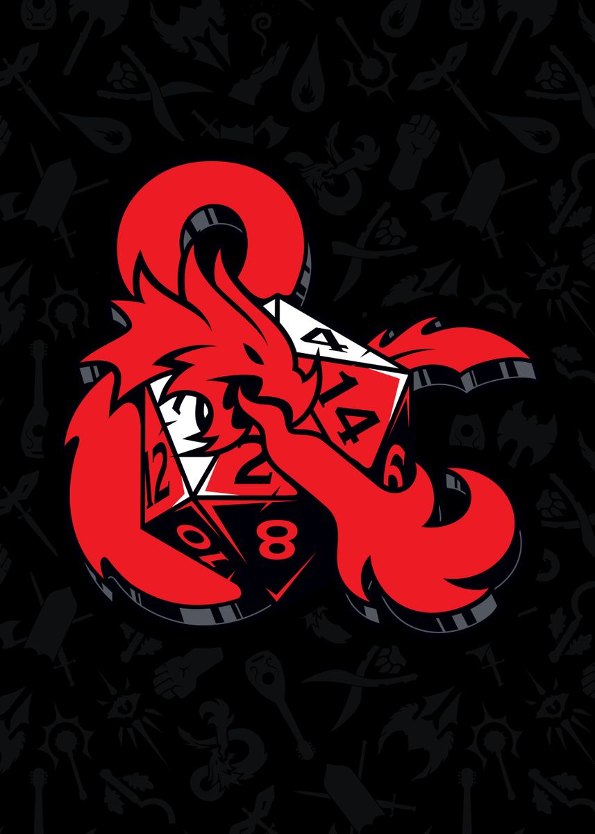 'Ampersand with Die' Poster, picture, metal print, paint by Dungeons ...
