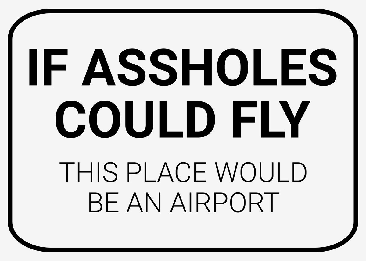 If Assholes Could Fly Poster By Stoicmindset Displate 1269