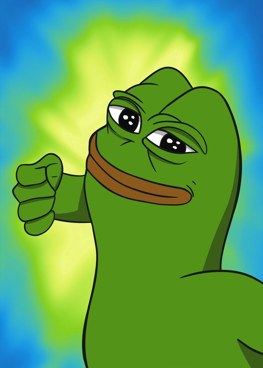 'Cartoon Meme Green Punch' Poster, picture, metal print, paint by Qreative Displate