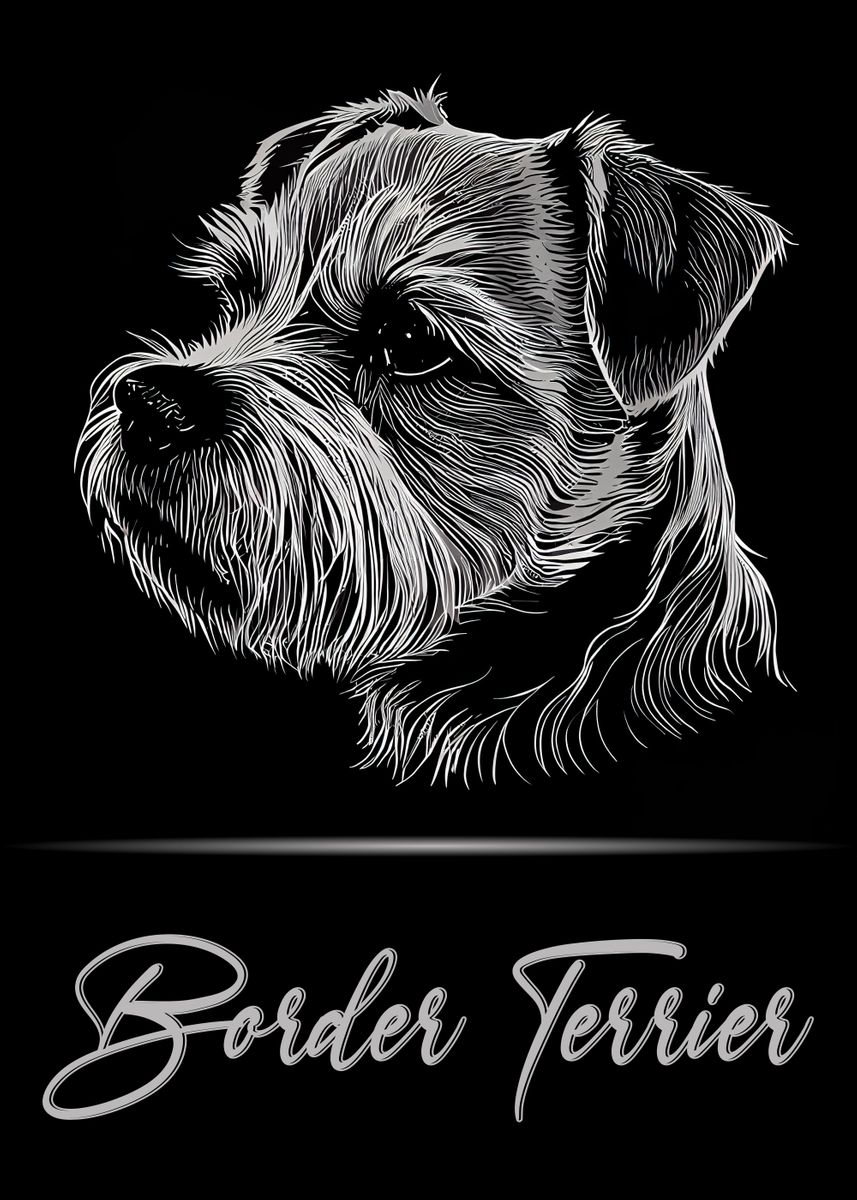 Elegant Border Terrier' Poster, picture, metal print, paint by Artistic  Paradigms | Displate