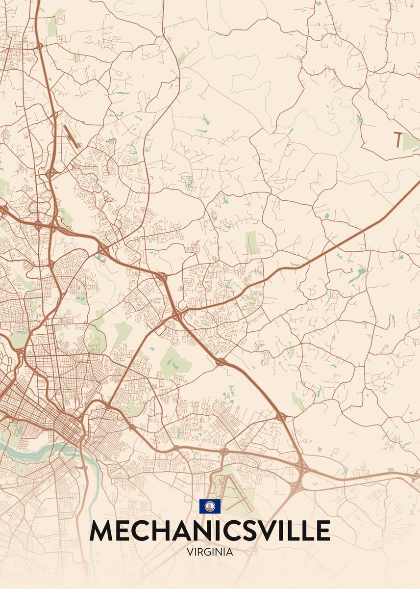 'Mechanicsville VA' Poster, picture, metal print, paint by IMR Designs