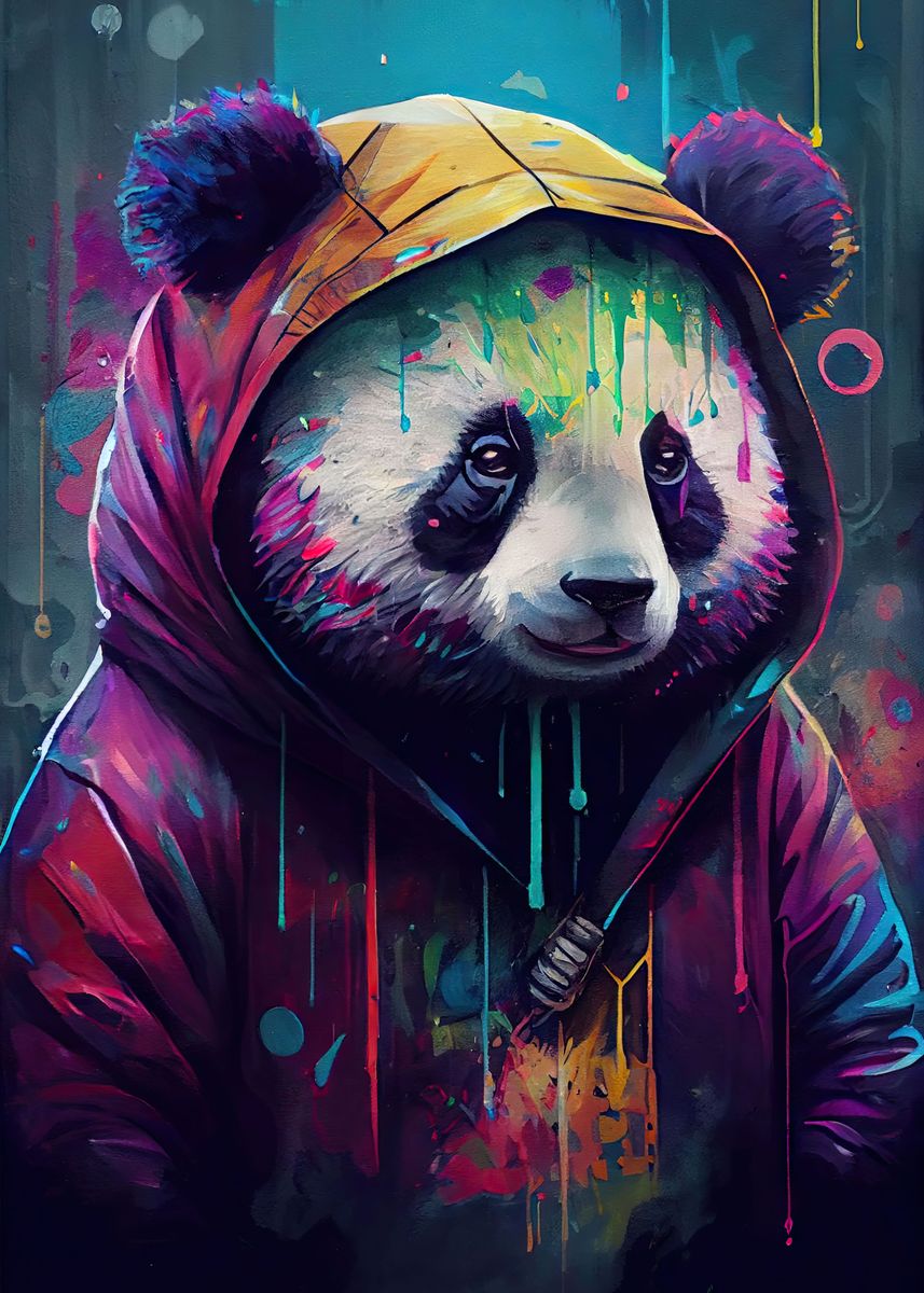 'The Comfortable Panda ' Poster, picture, metal print, paint by Kingdom ...