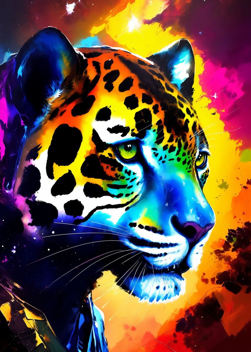 'Cosmic Jaguar' Poster, picture, metal print, paint by Garyck Arntzen ...