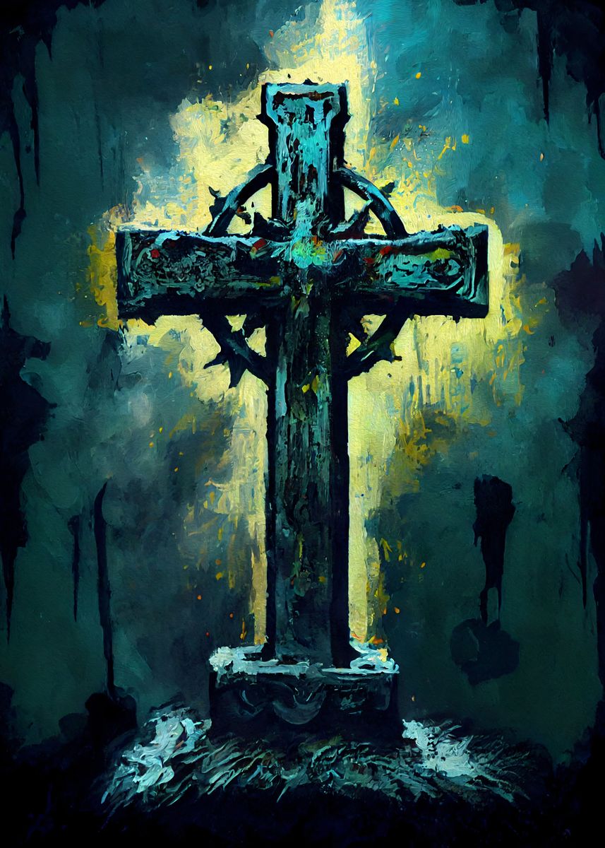 'Gothic Cross vs12' Poster, picture, metal print, paint by Sycaid ...