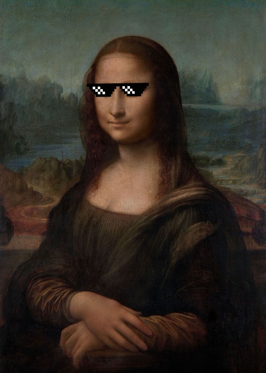 'Mona Lisa Sunglasses Cool' Poster, picture, metal print, paint by ...