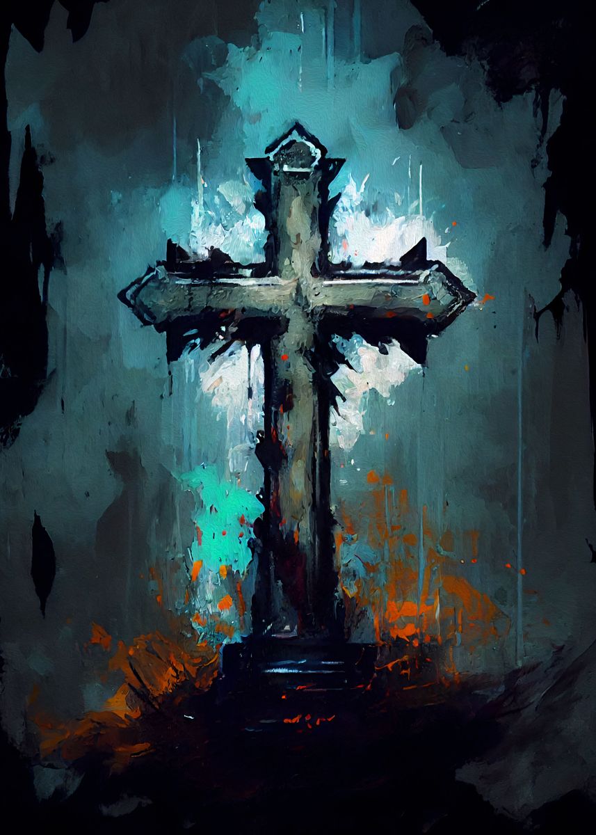 'Gothic Cross vs16' Poster, picture, metal print, paint by Sycaid ...