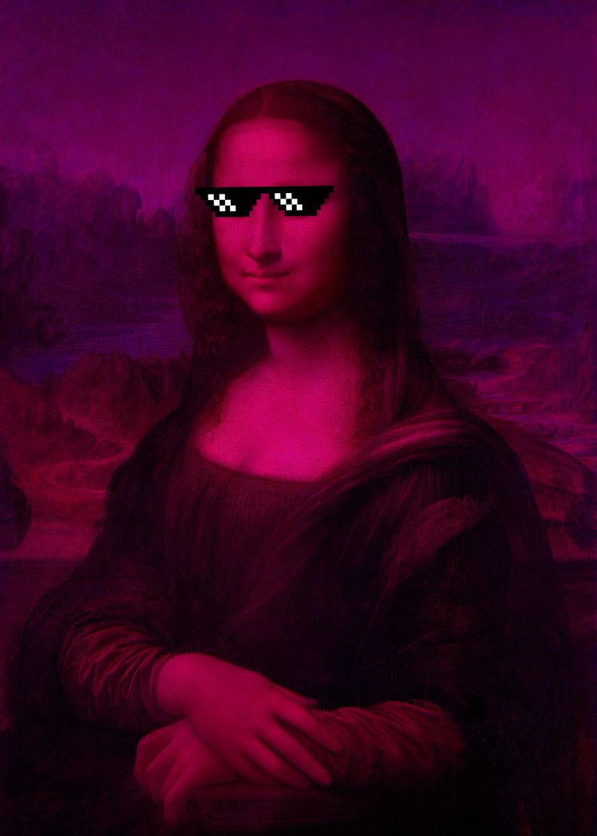 'Mona Lisa Waporwave Memes' Poster, picture, metal print, paint by ...