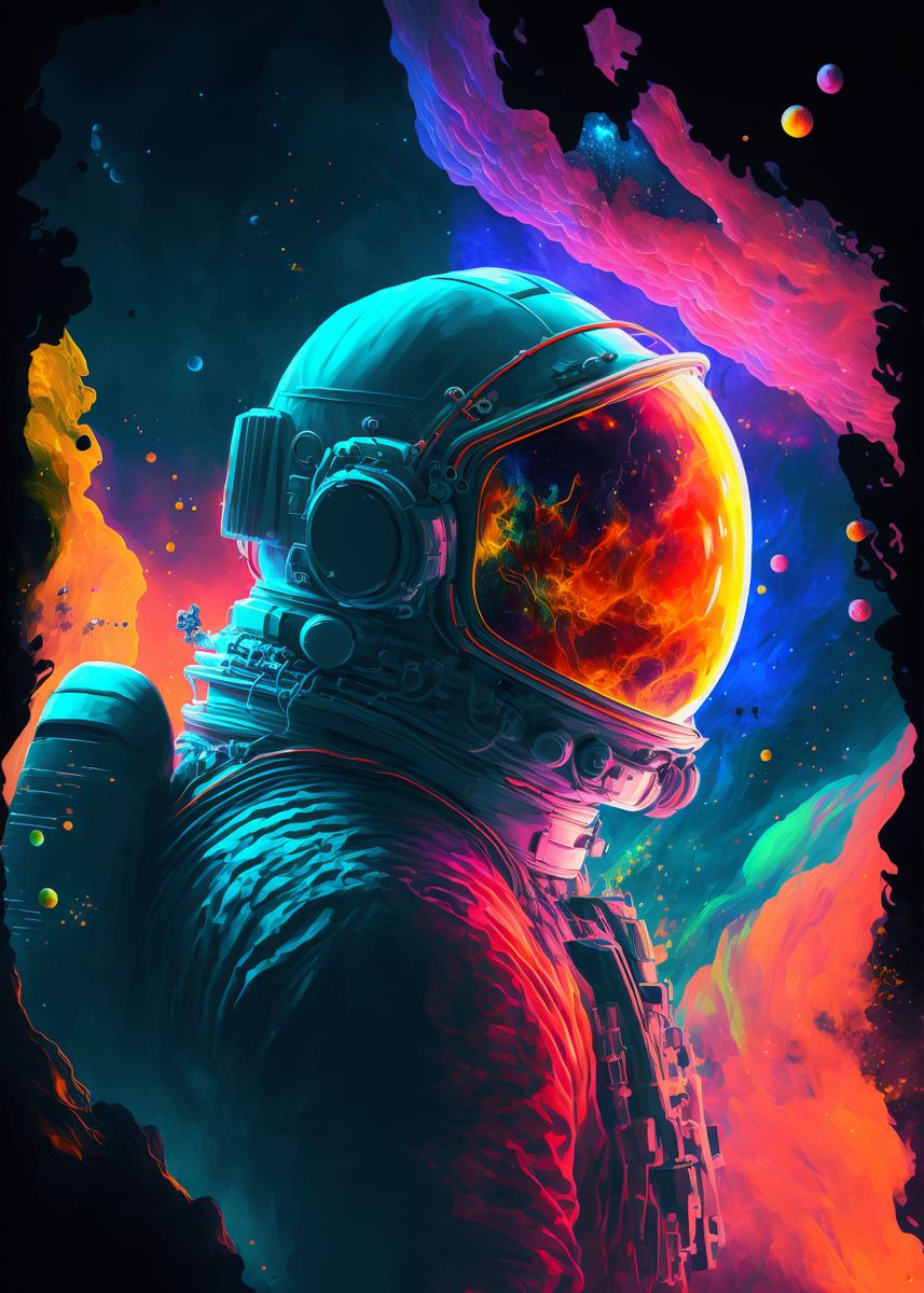 'Astronaut of Galaxy' Poster, picture, metal print, paint by Cybronauts ...