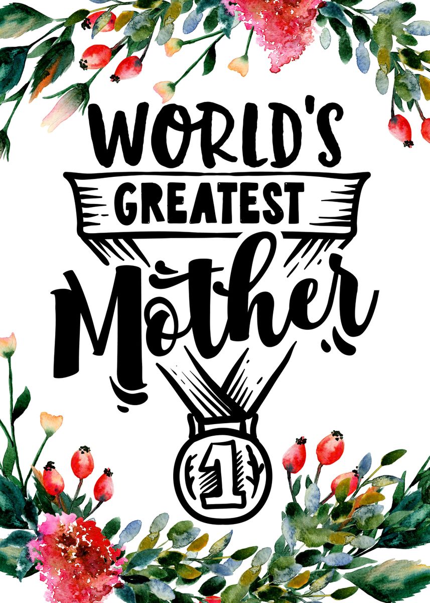 Best mama ever' Poster, picture, metal print, paint by Juliana RW