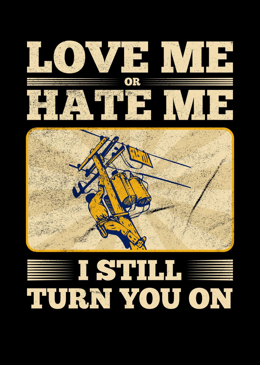 'Power Lineman' Poster, picture, metal print, paint by bobbyMC Displate