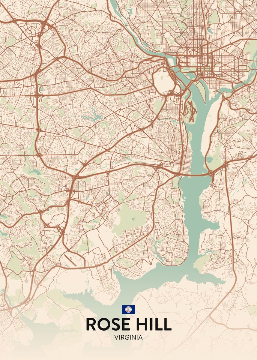 'Rose Hill VA' Poster, picture, metal print, paint by IMR Designs