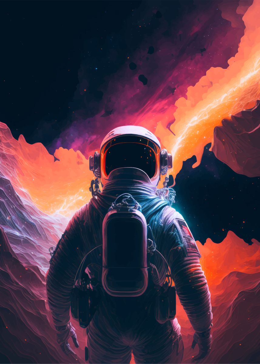 'space astronaut' Poster, picture, metal print, paint by Mr Yy | Displate