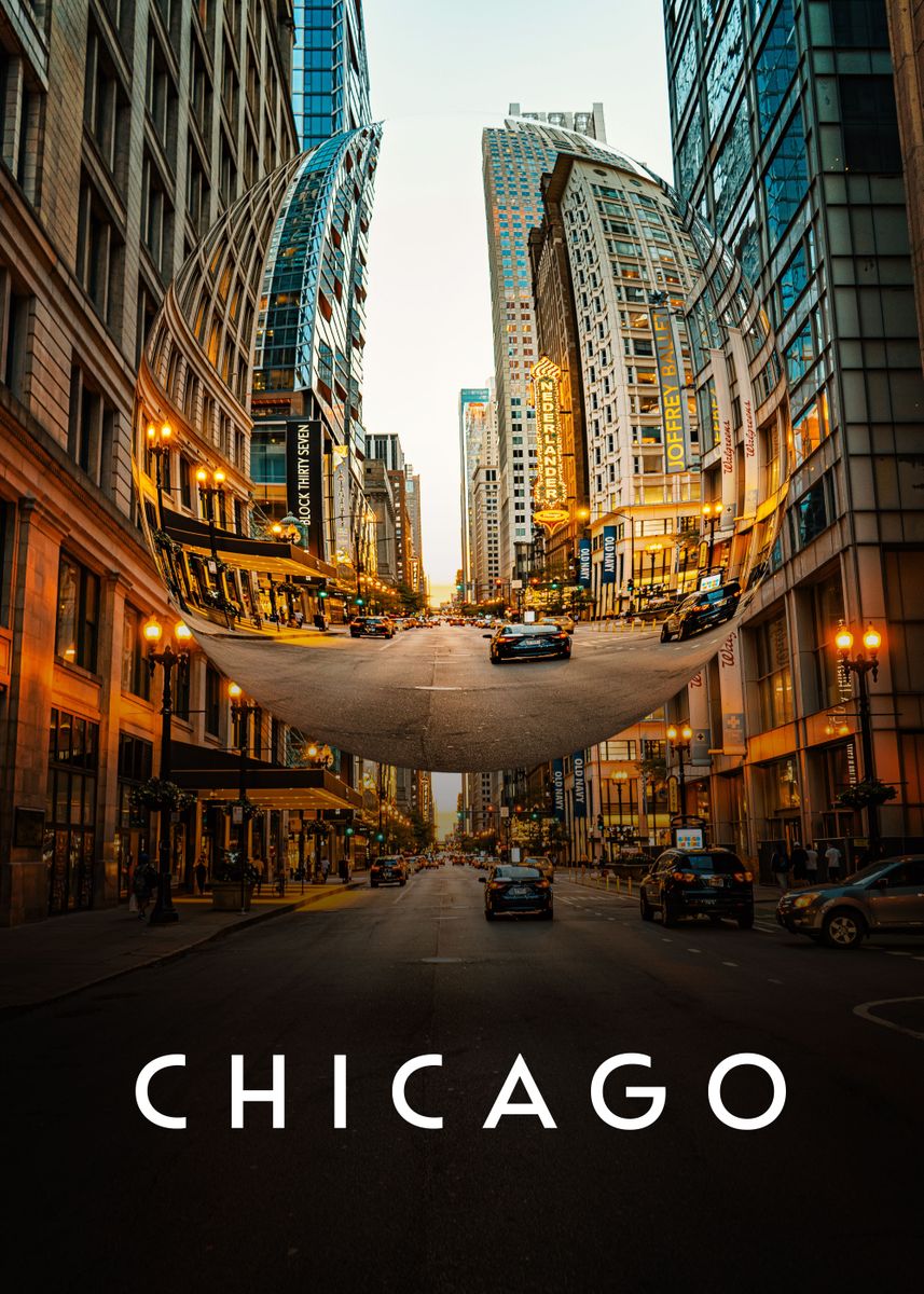 'Chicago US Abstract' Poster, picture, metal print, paint by KingTail ...