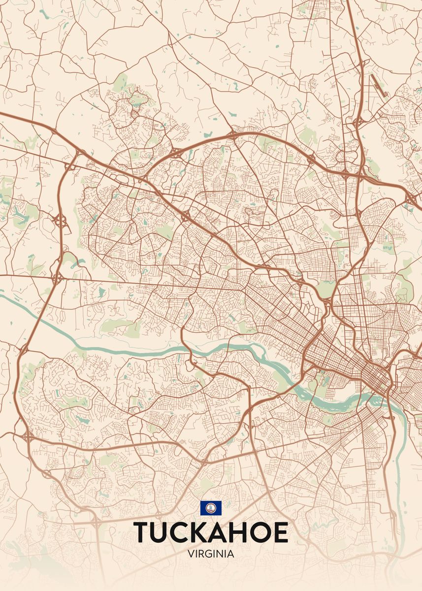 'Tuckahoe VA' Poster, picture, metal print, paint by IMR Designs Displate